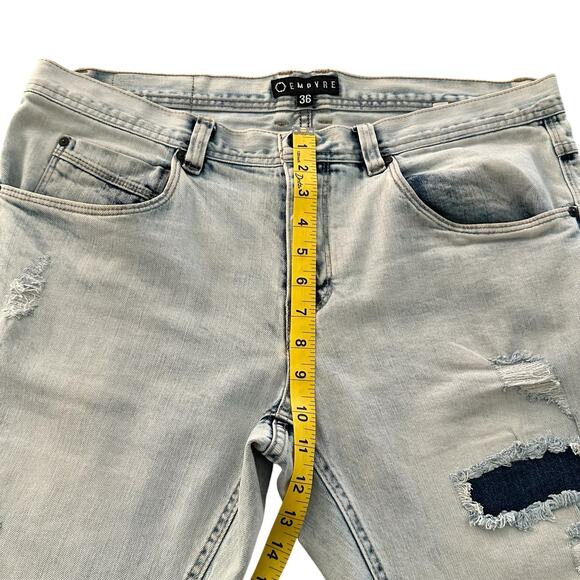 EMPYRE Men Skeletor Intentionally Distressed 5 Pocket Design Blue Jeans Size 36 - Picture 4 of 7